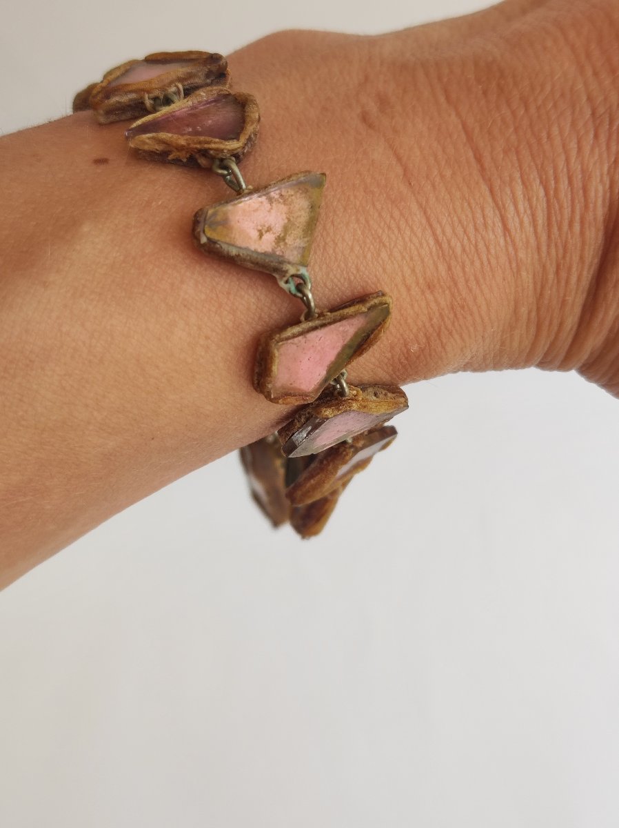 Bracelet Line Vautrin Signed Talosel Mirror Parma-photo-5