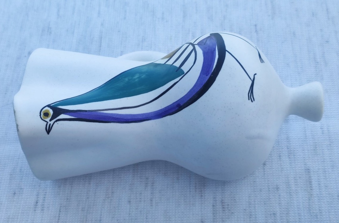 Roger Capron Wall Vase With Bird Design -photo-4