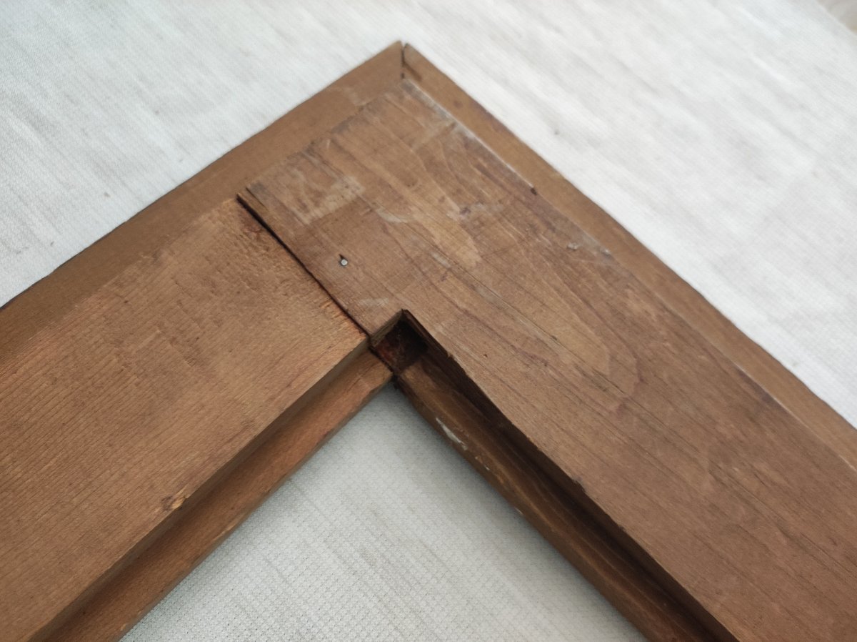 Orientalist-style Carved Wooden Frame, 57 Cm X 37 Cm -photo-4