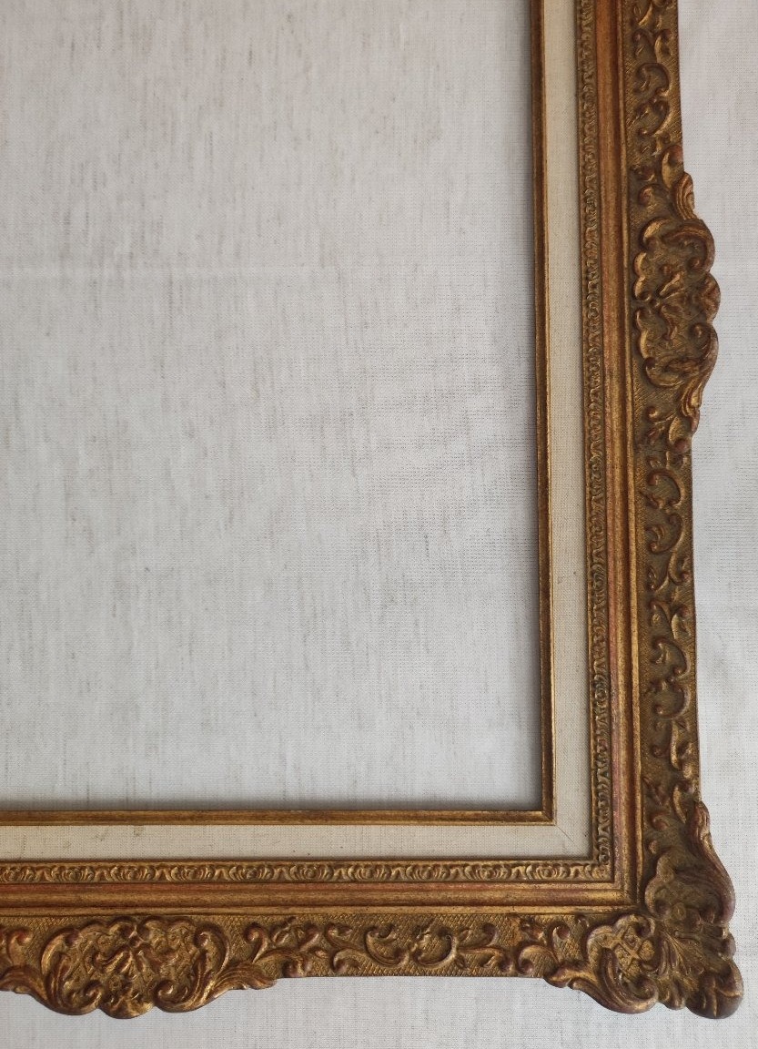 Cadre Montparnasse bois stuc doré feuillure 53 cm x 40 cm-photo-4