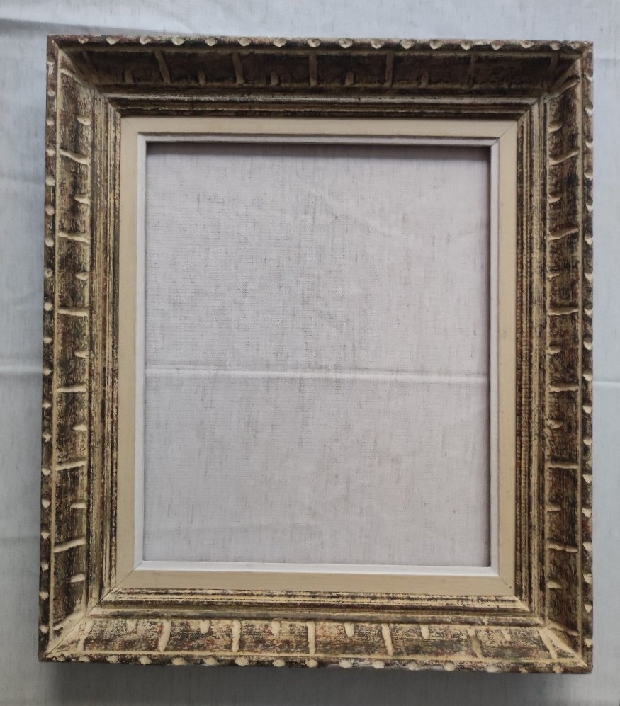 Cadre 8F dit Montparnasse bois sculpté patiné feuillure 46 cm x 38 cm