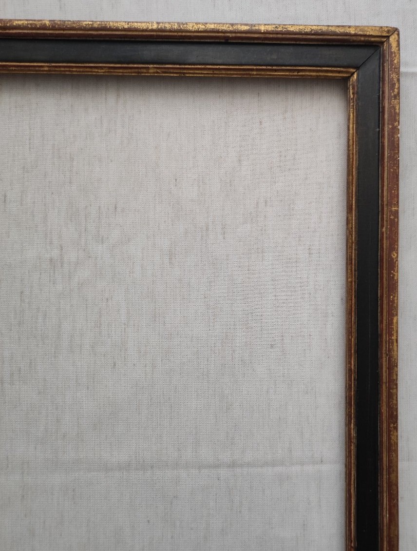 Antique Napoleon III-style Black And Gold Frame, 56 Cm X 46 Cm-photo-2