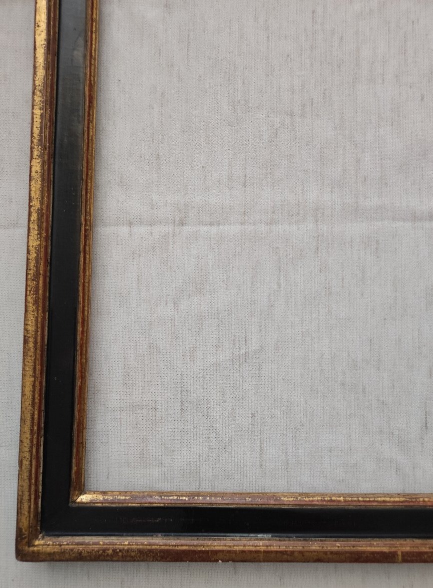 Antique Napoleon III-style Black And Gold Frame, 56 Cm X 46 Cm-photo-1