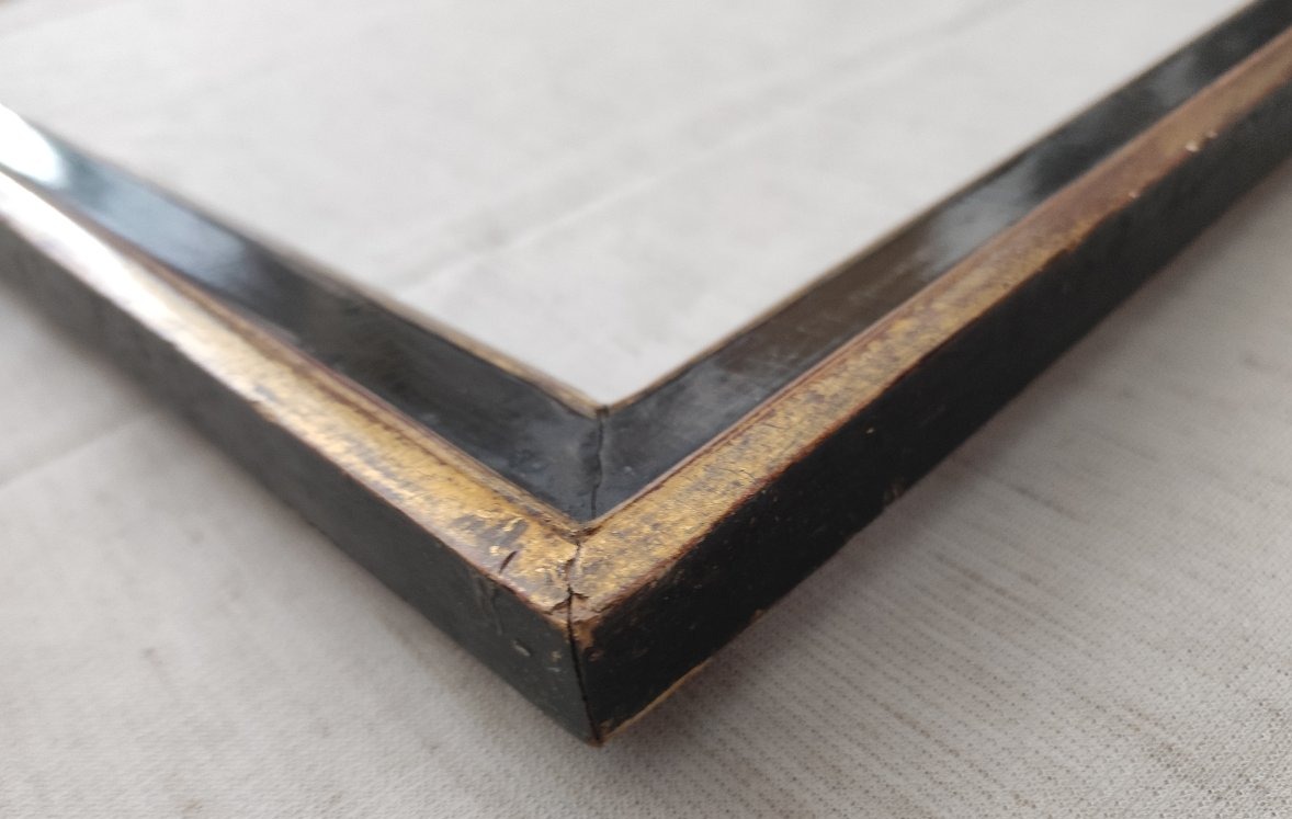 Antique Napoleon III-style Black And Gold Frame, 56 Cm X 46 Cm-photo-2