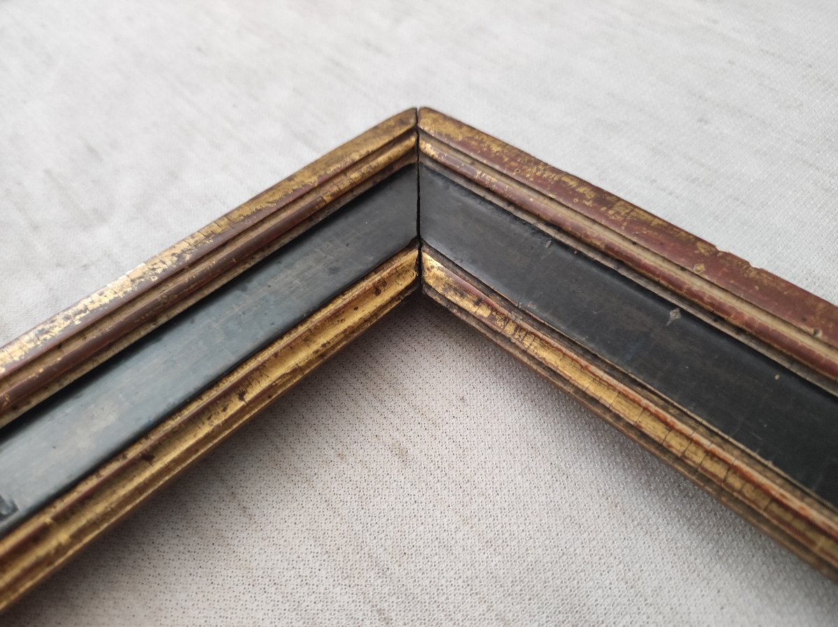 Antique Napoleon III-style Black And Gold Frame, 56 Cm X 46 Cm-photo-7