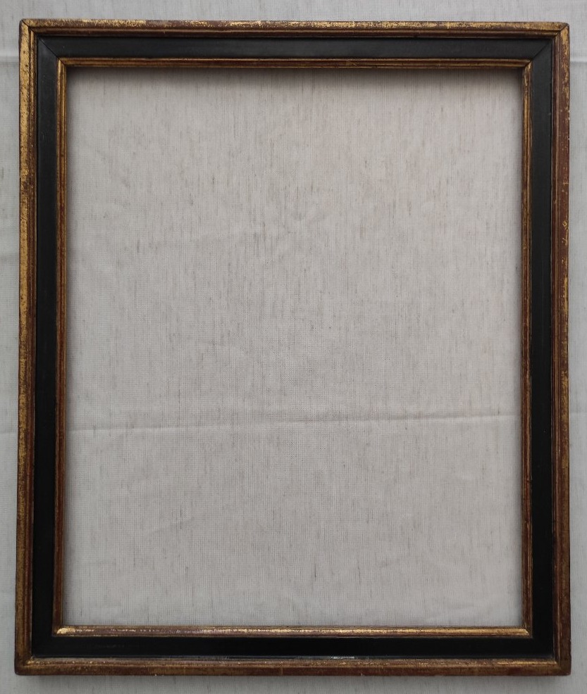 Antique Napoleon III-style Black And Gold Frame, 56 Cm X 46 Cm
