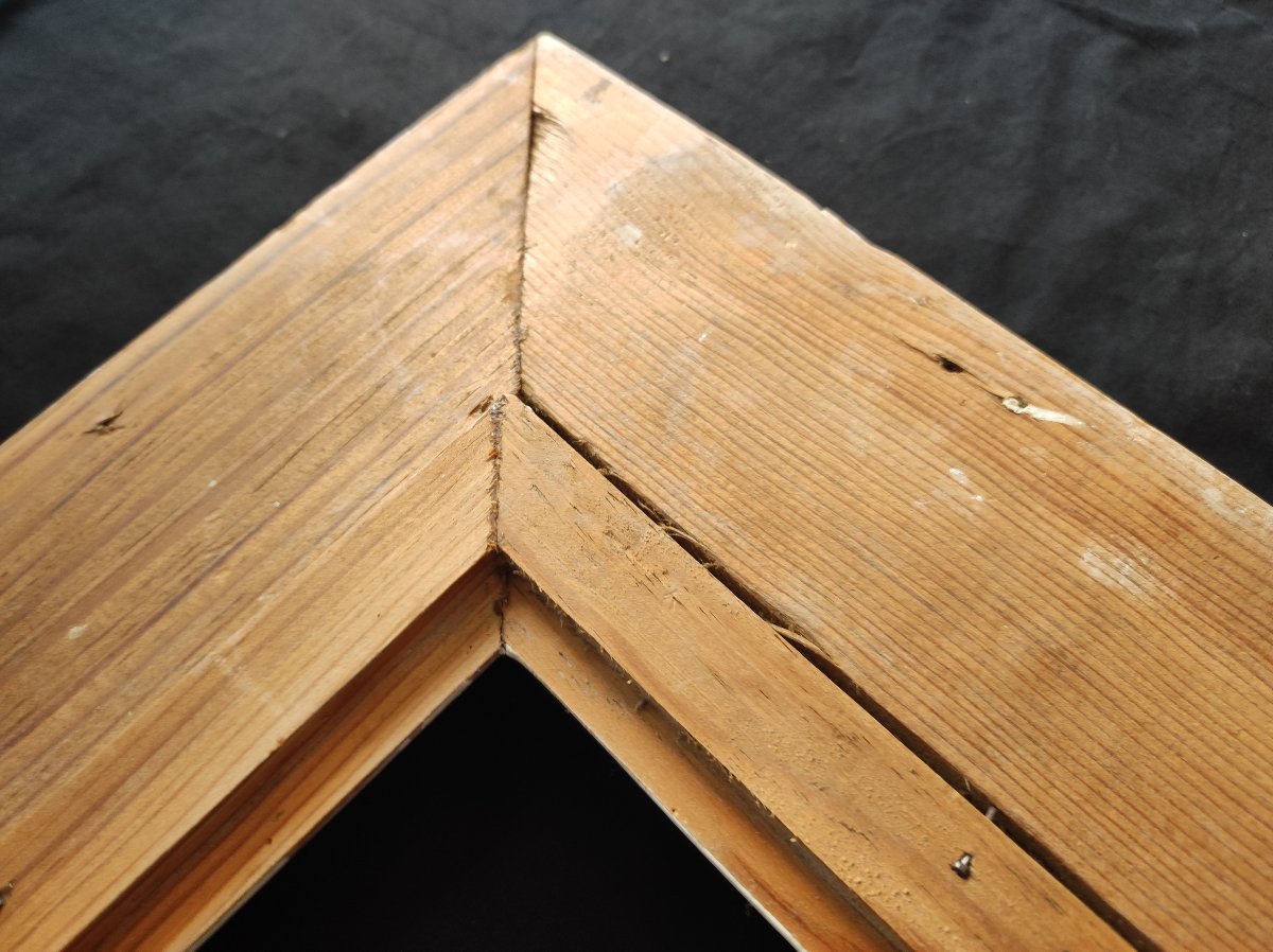 Cadre 12 F  Montparnasse bois patiné feuillure 61 cm x 50 cm -photo-6