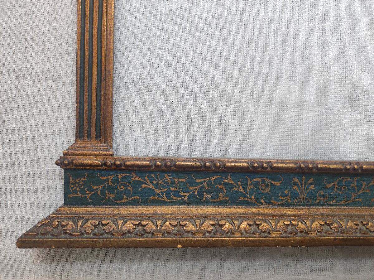 Cadre tabernacle style gothique - renaissance feuillure 35 cm x 26 cm decor anges-photo-1