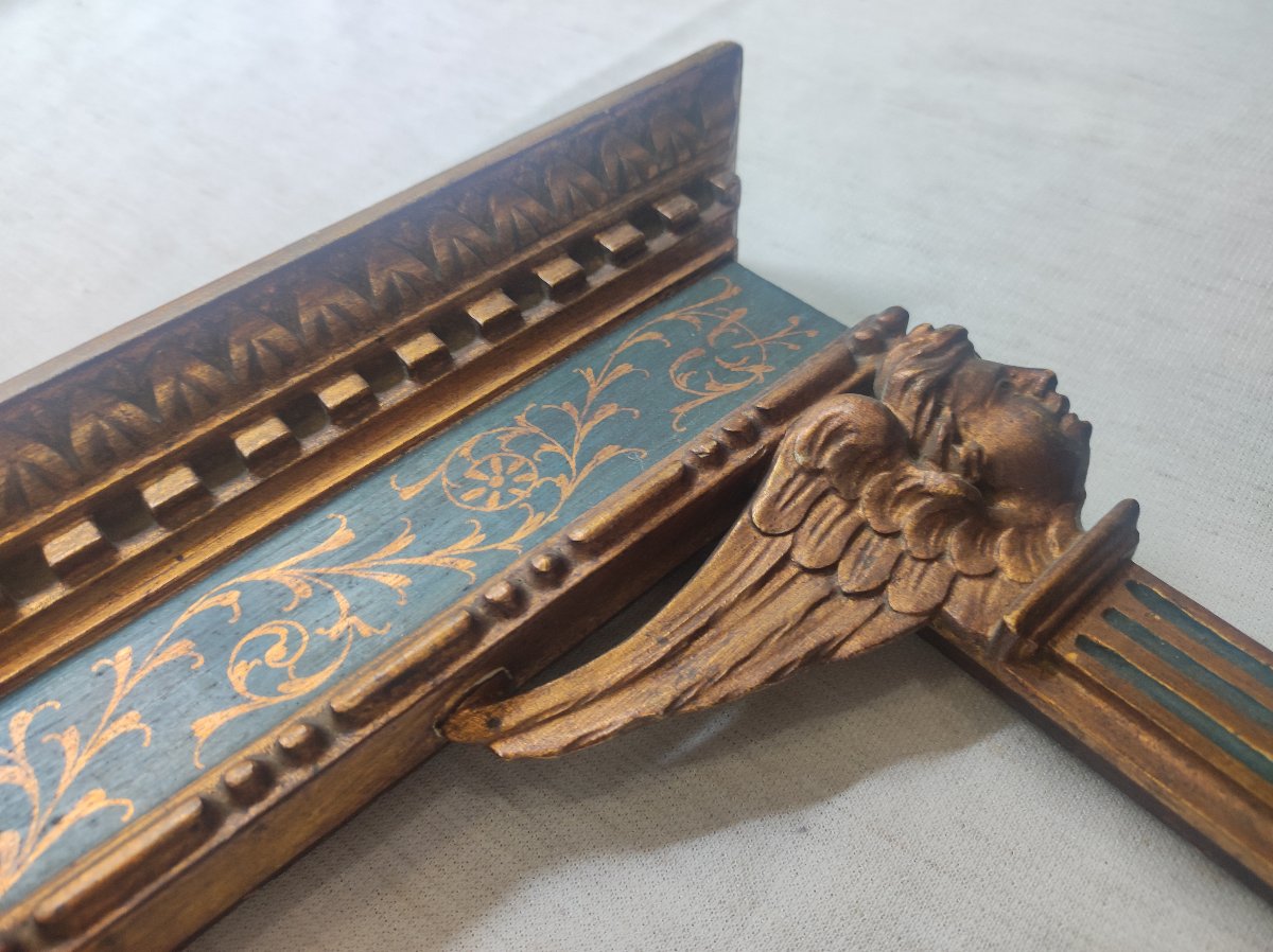 Cadre tabernacle style gothique - renaissance feuillure 35 cm x 26 cm decor anges-photo-3
