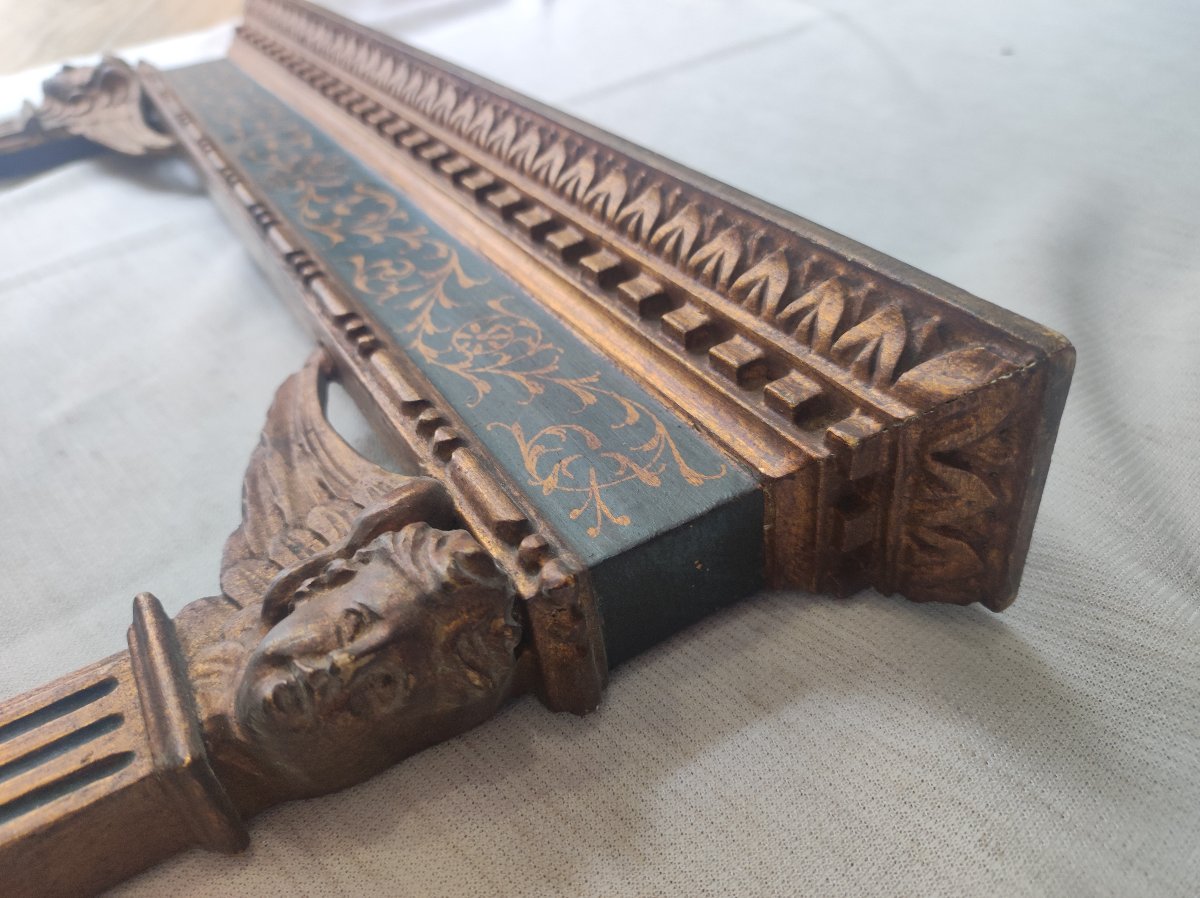 Cadre tabernacle style gothique - renaissance feuillure 35 cm x 26 cm decor anges-photo-4