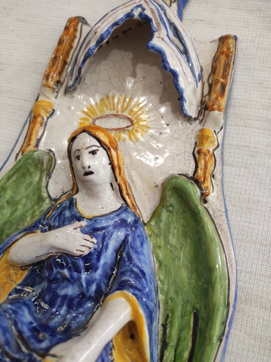 19th-century Breton Earthenware Holy Water Font Attributed To Ladislas Graindorge-photo-4