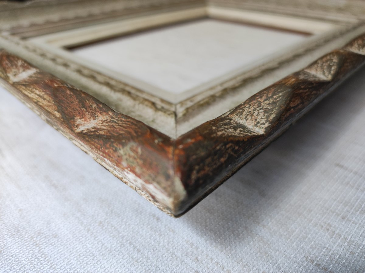 Montparnasse Wooden Frame, Carved With A Patina Finish, Rebate: 23 Cm X 17 Cm -photo-1