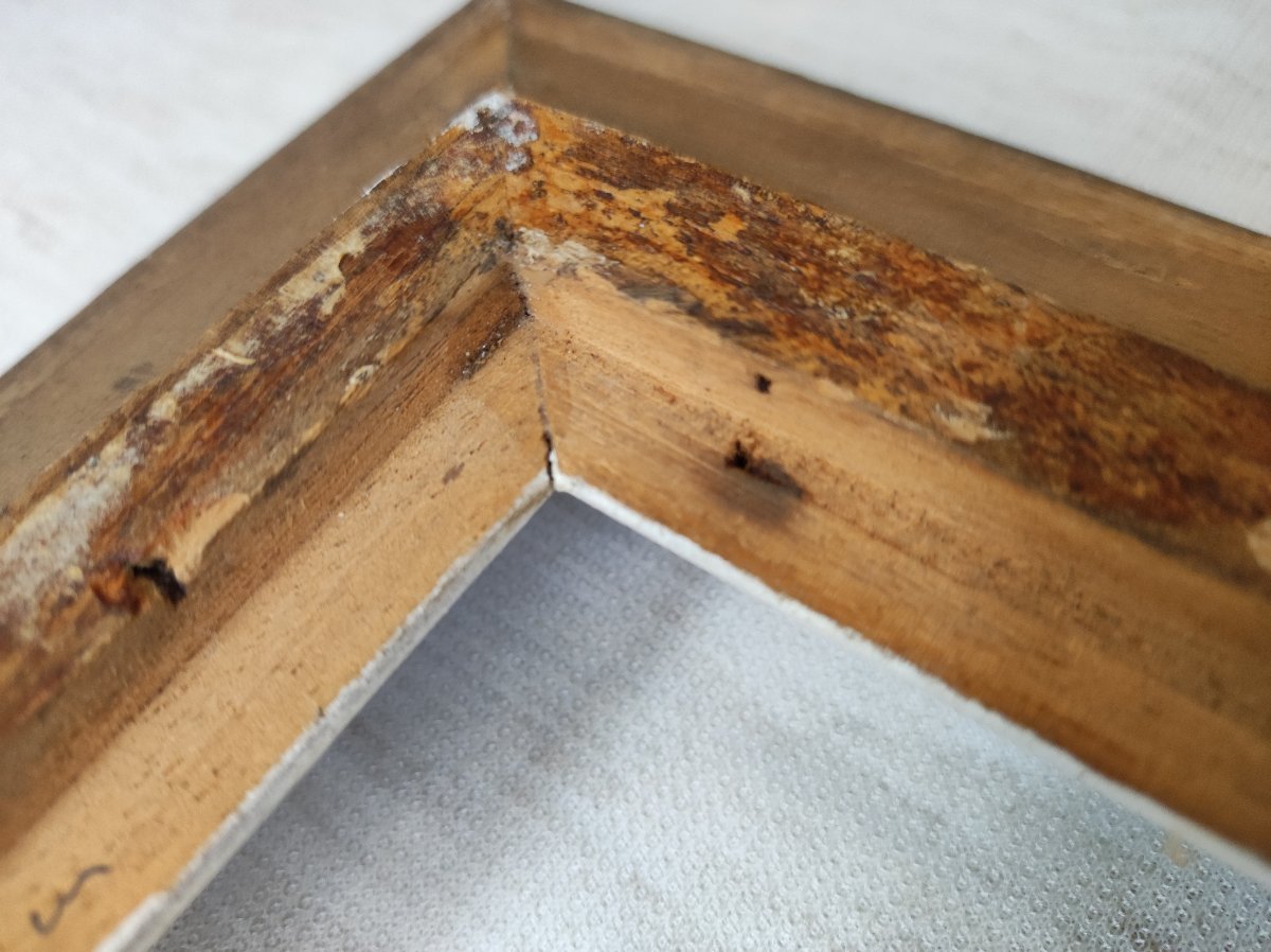 Montparnasse Wooden Frame, Carved With A Patina Finish, Rebate: 23 Cm X 17 Cm -photo-5