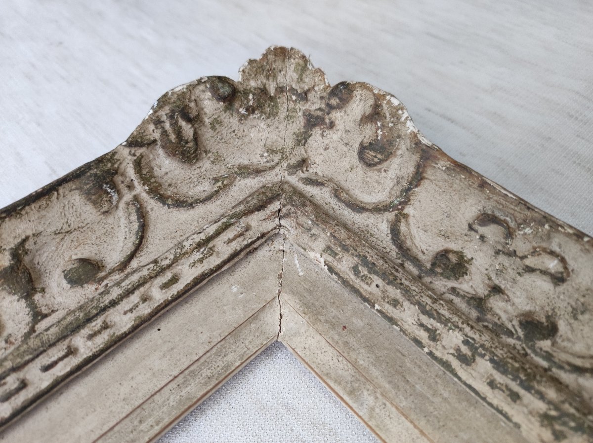 Cadre 3F Montparnasse bois sculpté patiné feuillure 27 cm x 22 cm -photo-3