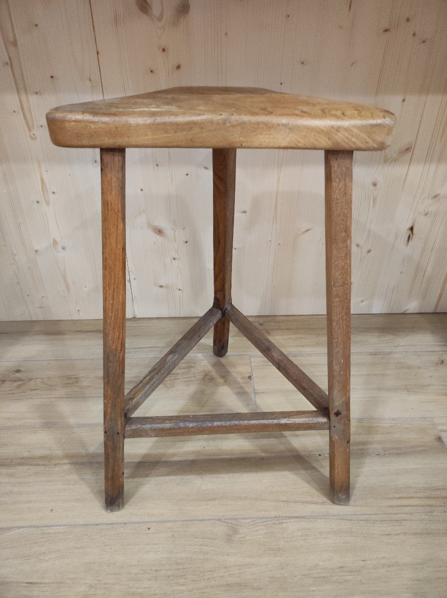 Haut tabouret art populaire bois buraliste Xx ème -photo-4
