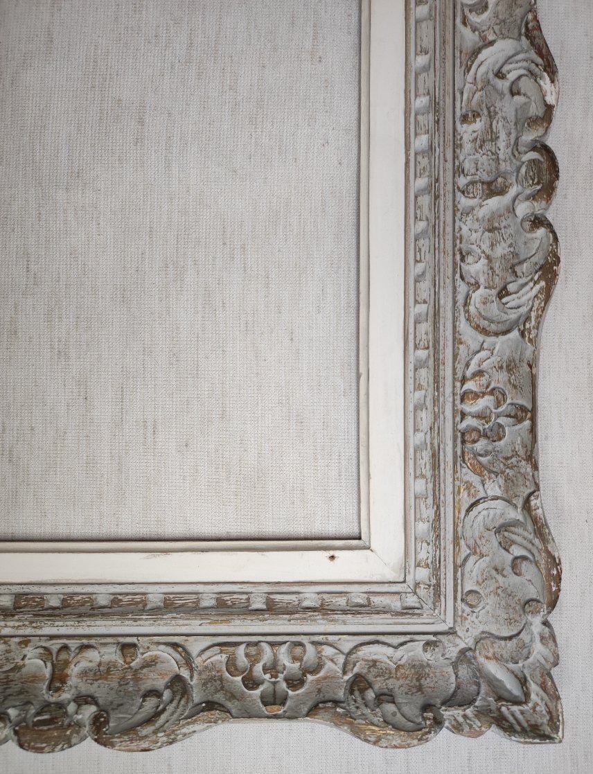Montparnasse Wooden Frame, Carved With A Weathered Finish, Rebate, 41 Cm X 33 Cm, 6f Size-photo-2