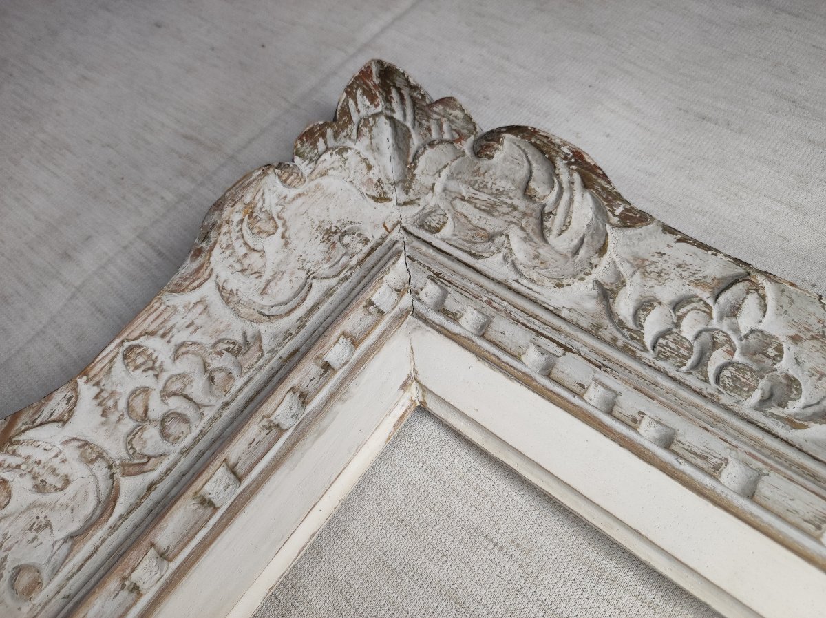 Montparnasse Wooden Frame, Carved With A Weathered Finish, Rebate, 41 Cm X 33 Cm, 6f Size-photo-2