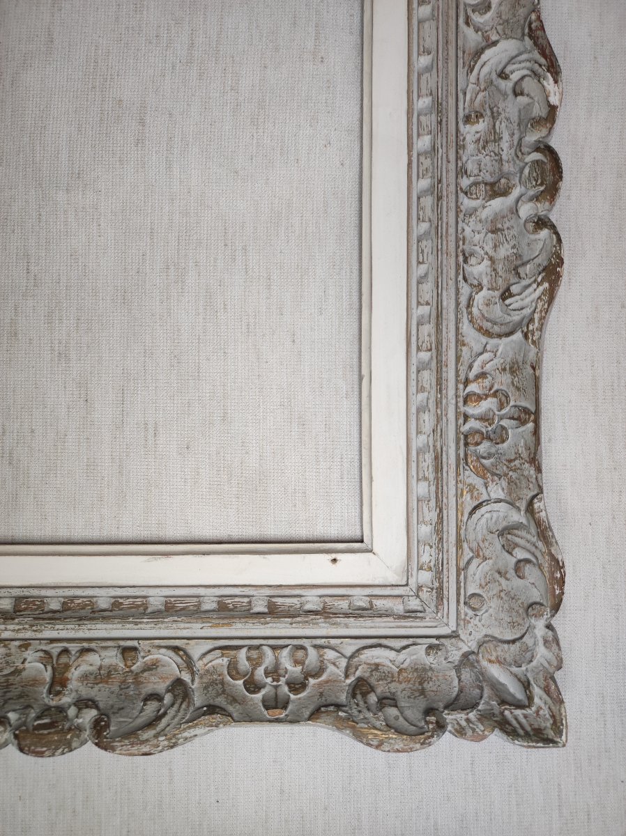 Montparnasse Wooden Frame, Carved With A Weathered Finish, Rebate, 41 Cm X 33 Cm, 6f Size-photo-3
