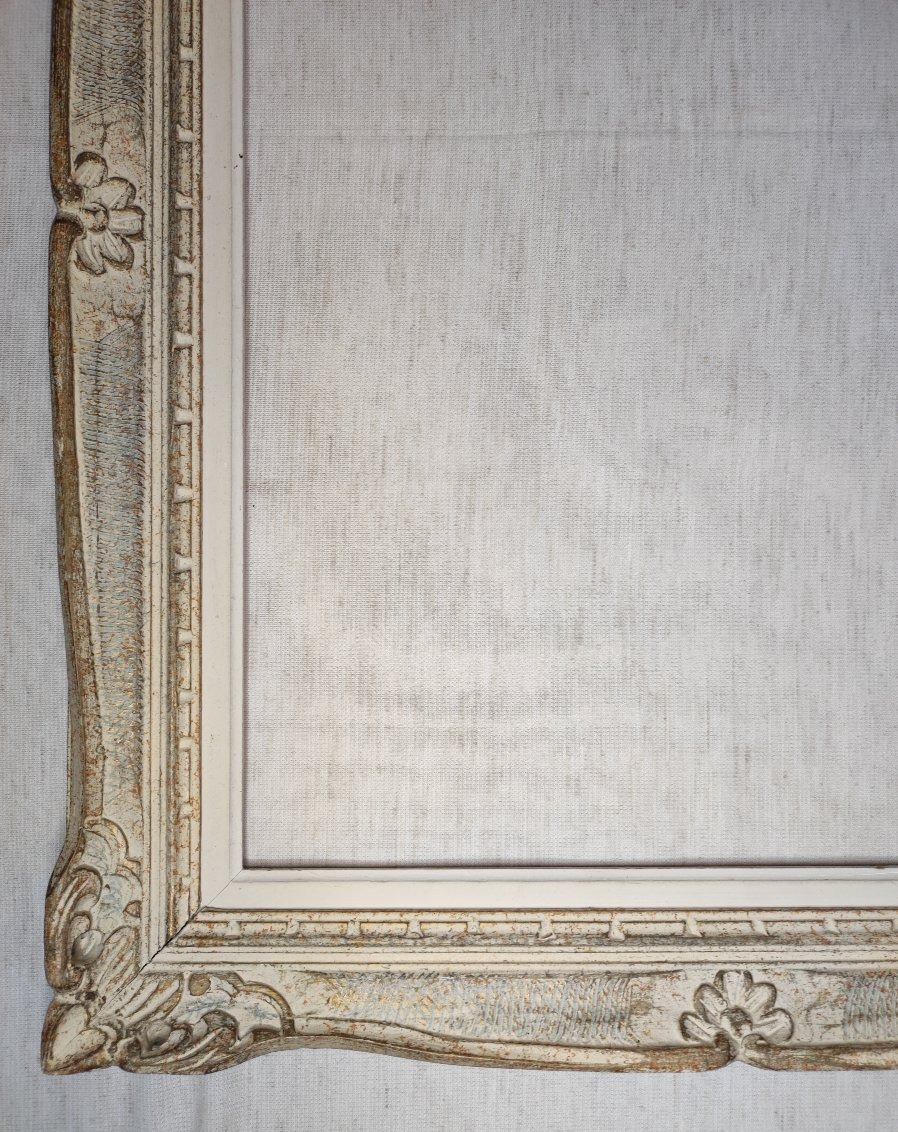 Cadre Montparnasse bois sculpté patiné feuillure 61 cm x 46 cm  format 12 P-photo-1