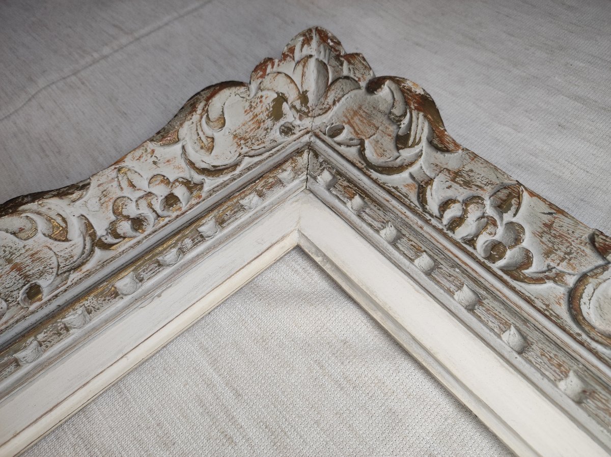 Cadre Montparnasse bois sculpté patiné feuillure 41 cm x 33 cm format 6F-photo-2