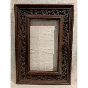 Old Gothic Carved Wood Frame 46 Cm X 26 Cm