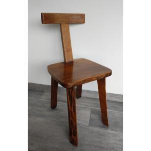 Olavi Hanninen Wood Chair Brutalist Style Wood 