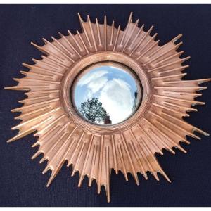 Miroir Soleil Sorcière Cuivre Années 70 