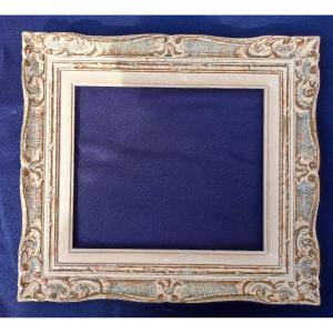 Montparnasse Frame, Carved Wood, Patinated Rebate, 33 Cm X 28 Cm 