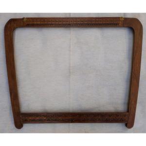 ancien cadre art nouveau bois sculpté feuillure 77 cm / 65 cm x 53 cm 