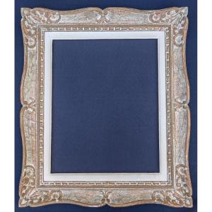 Frame 6f Montparnasse Carved Wood With Patina Rabbet 41 Cm X 33 Cm