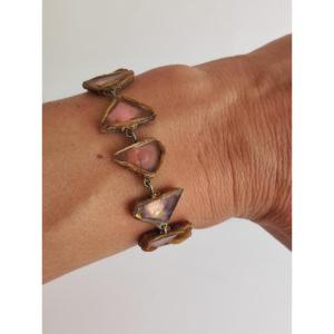 bracelet Line Vautrin signé talosel miroir parme