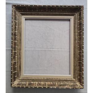 Cadre 8F dit Montparnasse bois sculpté patiné feuillure 46 cm x 38 cm