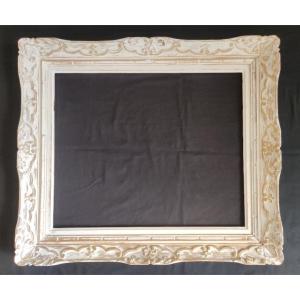 Cadre 12 F Montparnasse bois patiné feuillure 61 cm x 50 cm