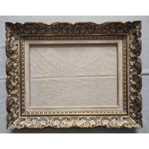 Cadre 8P Montparnasse bois patiné feuillure 46 cm x 33 cm