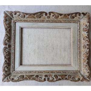 Cadre Montparnasse feuillure 24 cm x 18 cm bois sculpté patiné