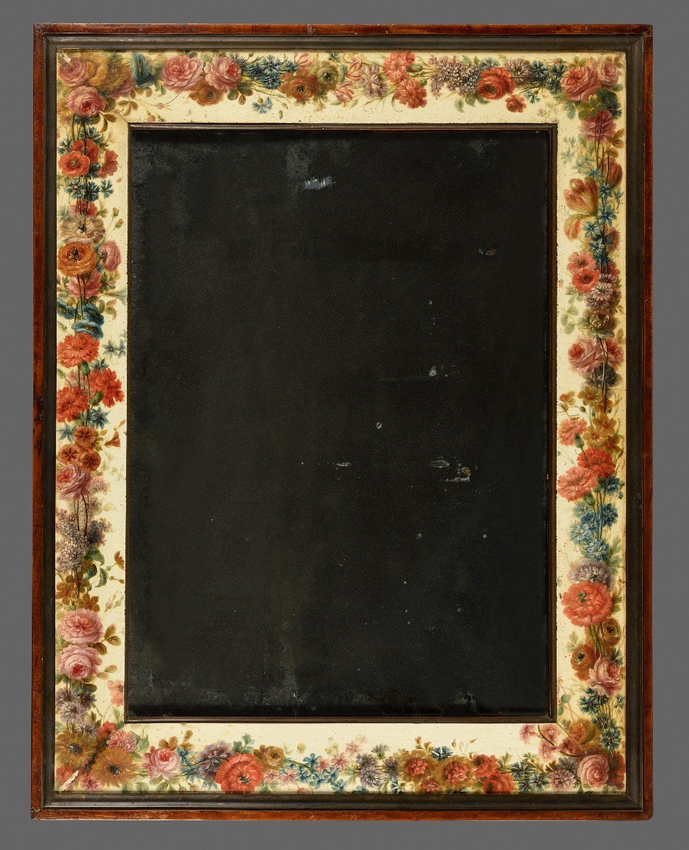 Miroir Encadré De Fleurs