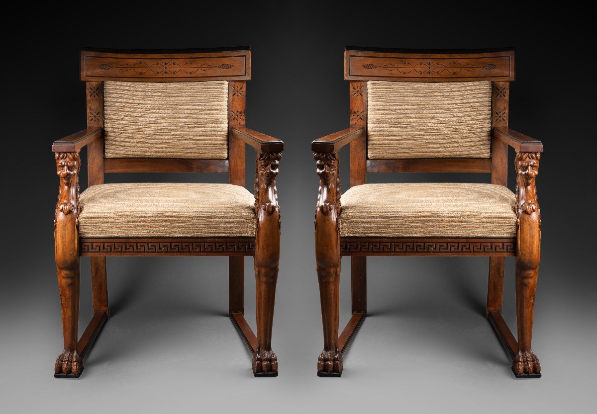 Pair Of Italian Armchairs - 19th Century-photo-2