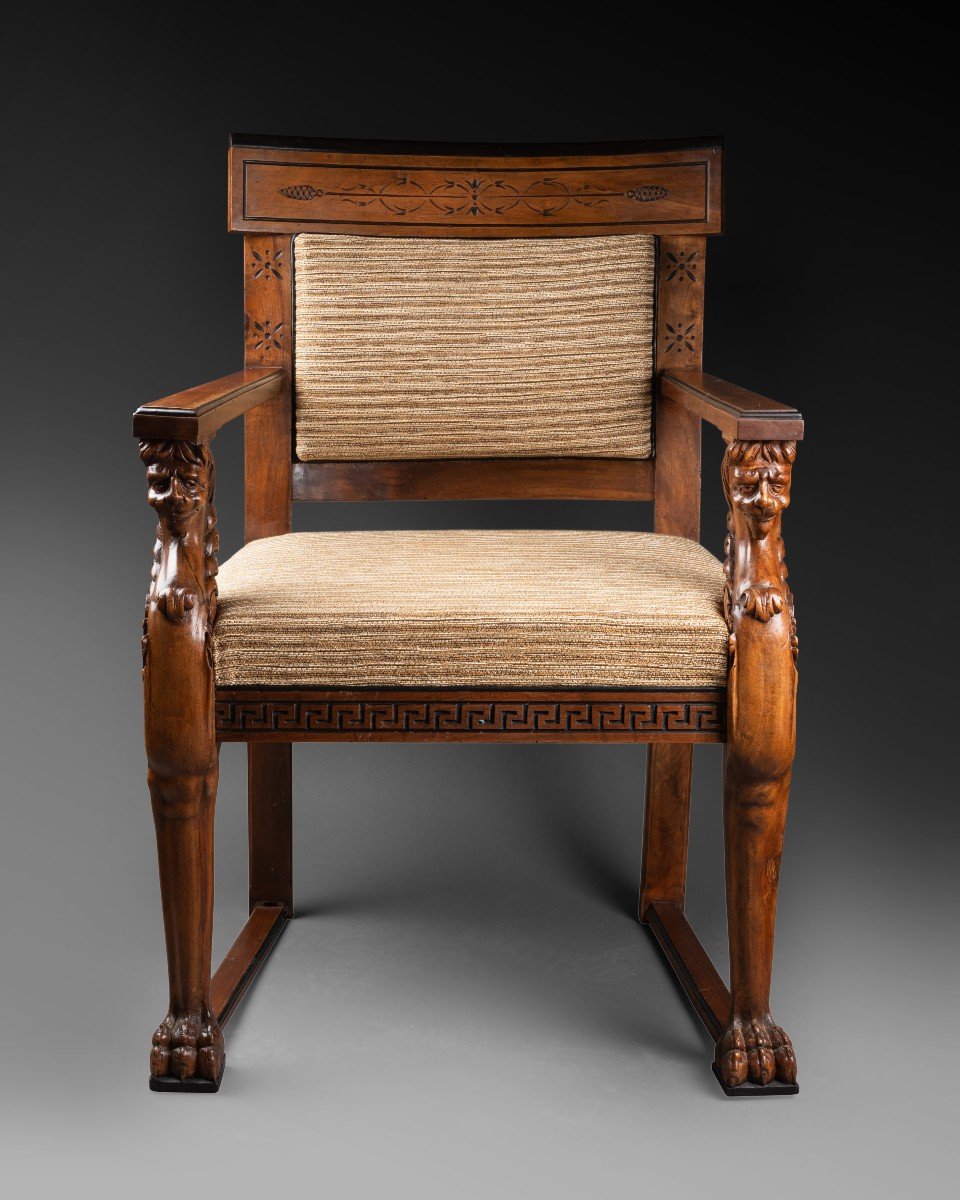 Pair Of Italian Armchairs - 19th Century-photo-3