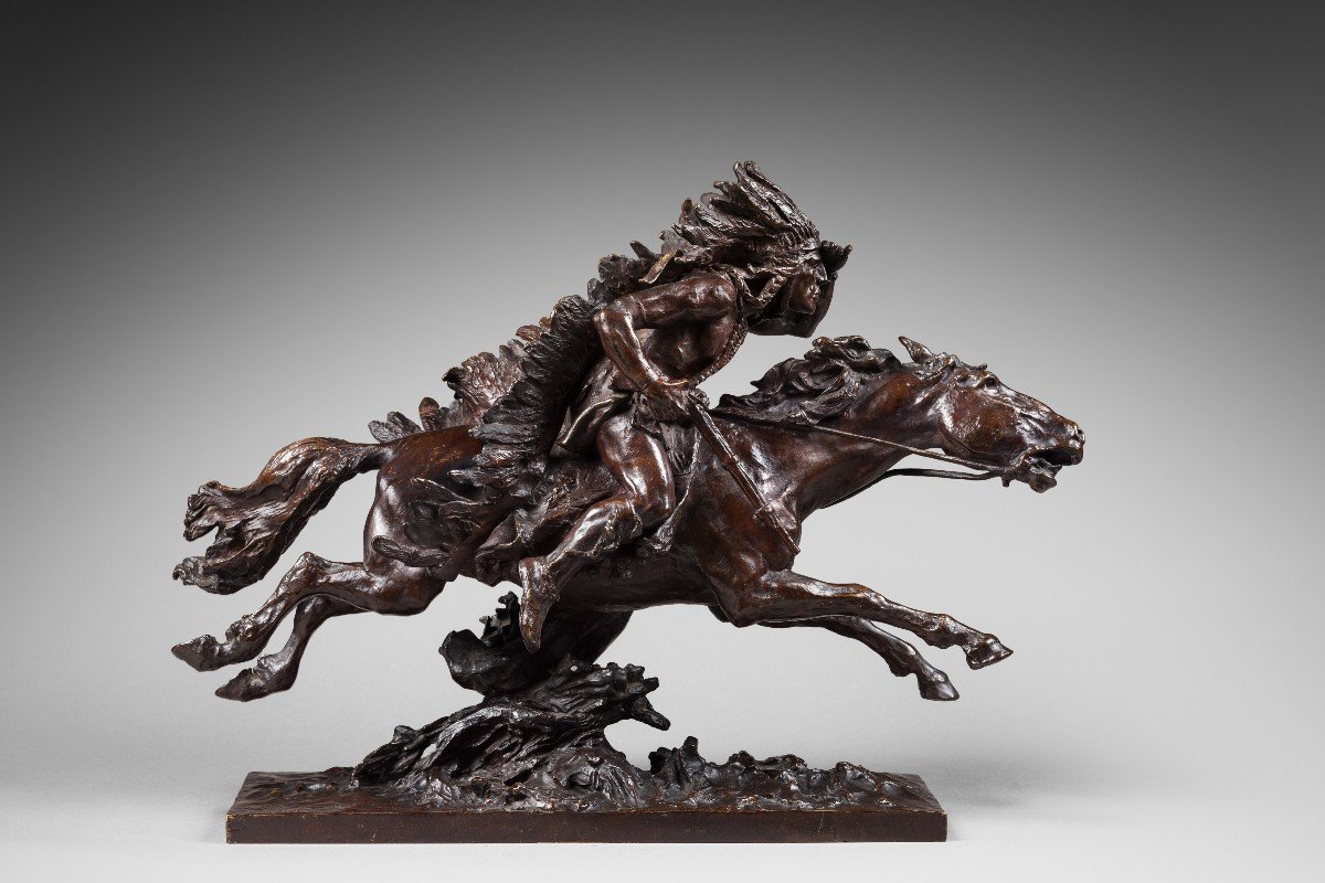 Ulpiano Checa Y Sanz (1860-1916) - Indian Chief On Horseback