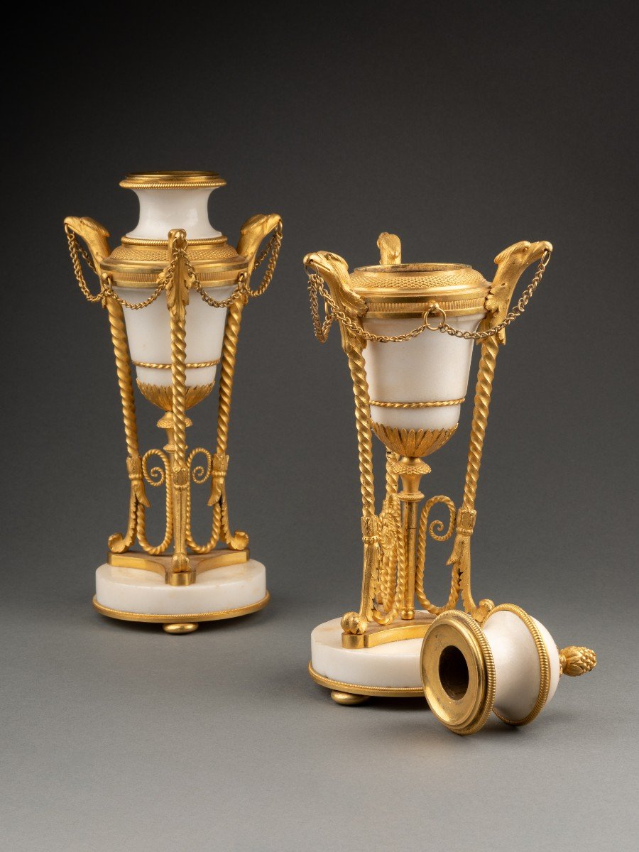  Pair Of Louis XIV Cassolettes Forming A Candlestick-photo-2