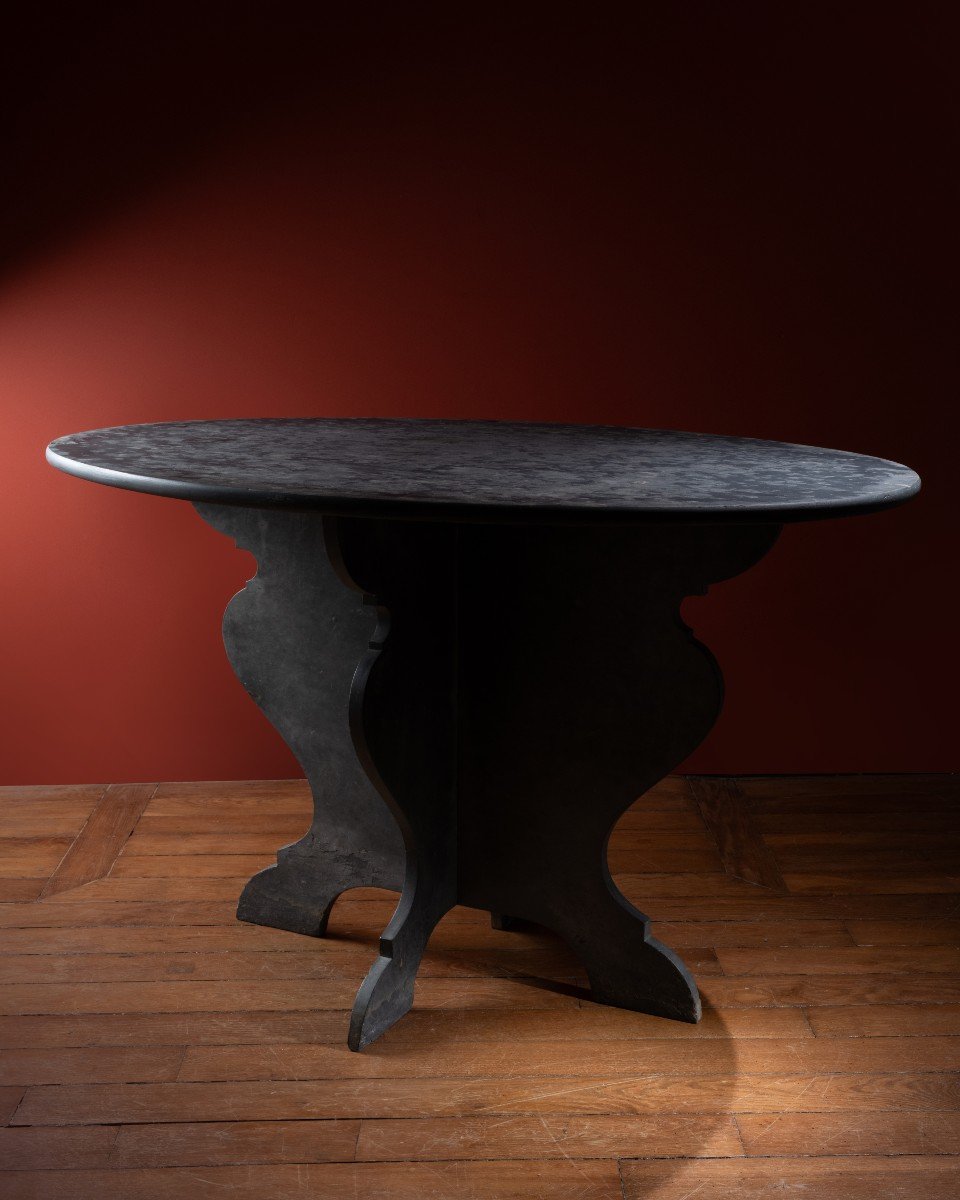 Travail De Trélazé – Grande Table  En Ardoise, XIXe Siècle-photo-2