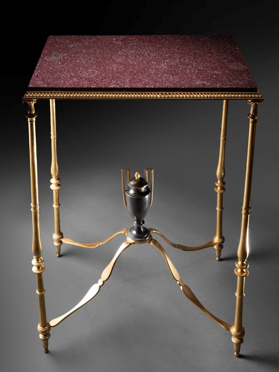 Porphyry And Gilt Bronze Table-photo-3