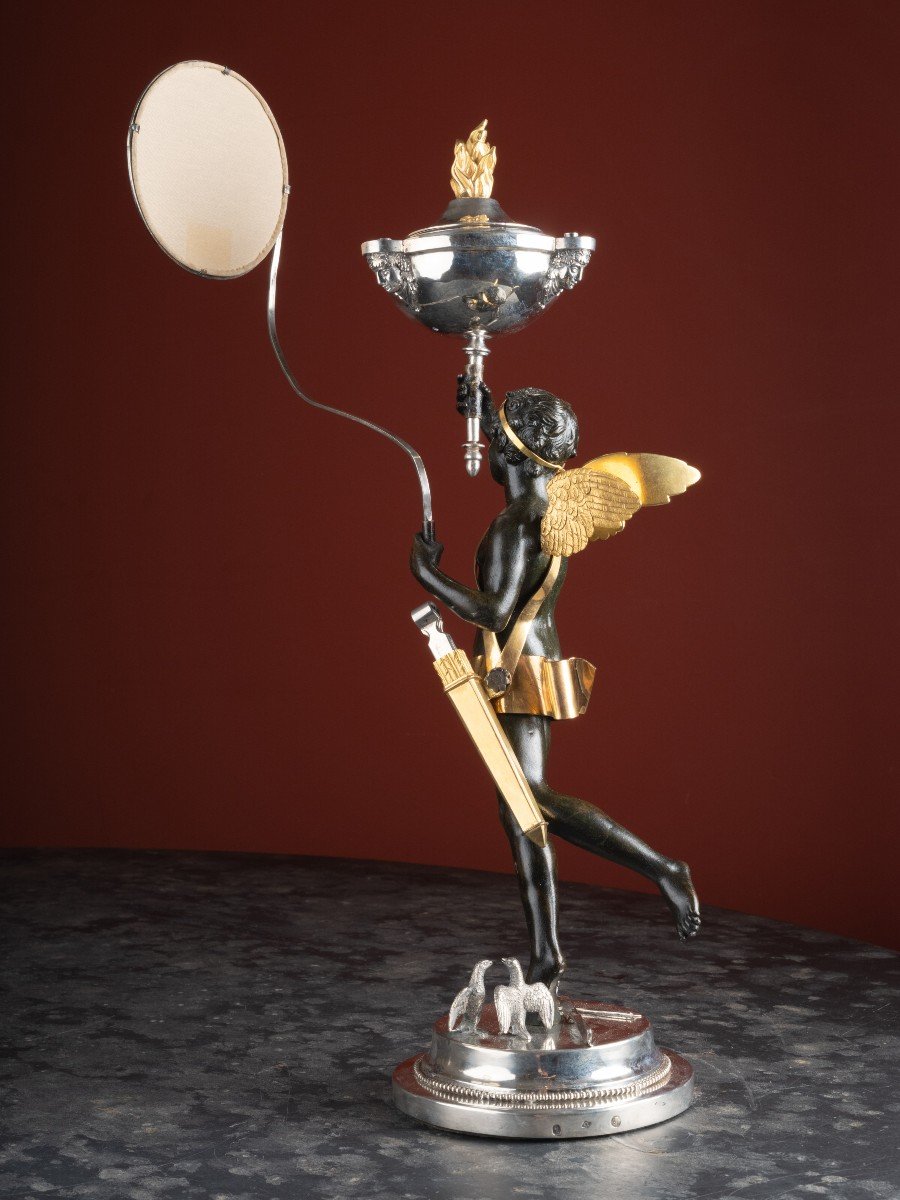 Oil Lamp With Young Eros By Filippo Pacetti-photo-2