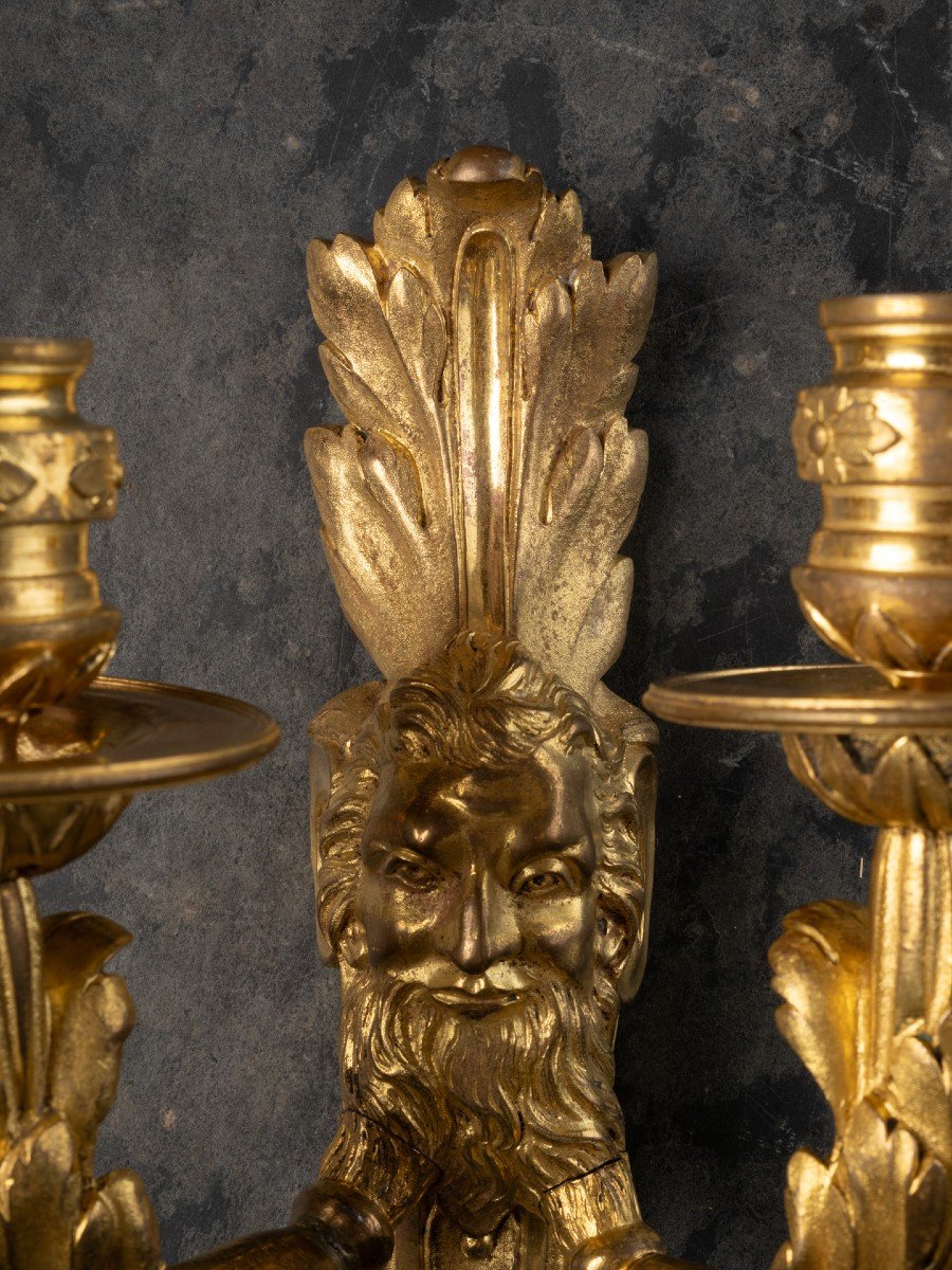 Appliques « Aux Faunes » d'époque Louis XVI-photo-4