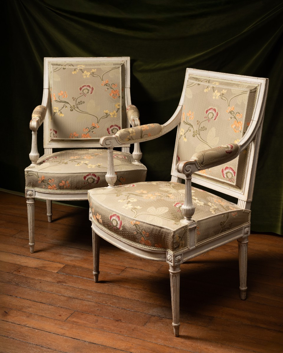 Pair Of Louis XVI Period Armchairs Stamped By Jean-baptiste Boulard