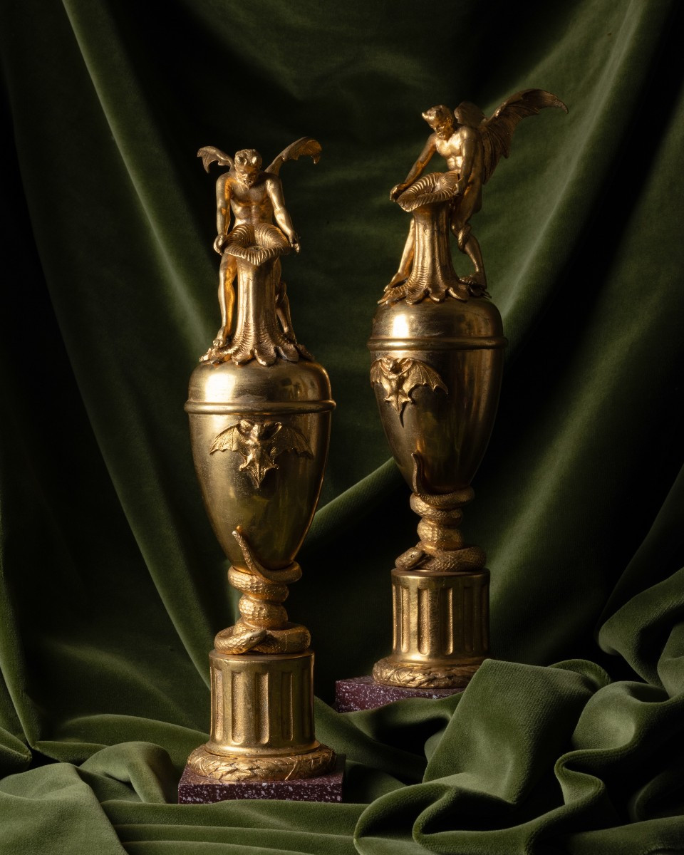 Vases aux chauves-souris par Jean-Jacques Feuchère