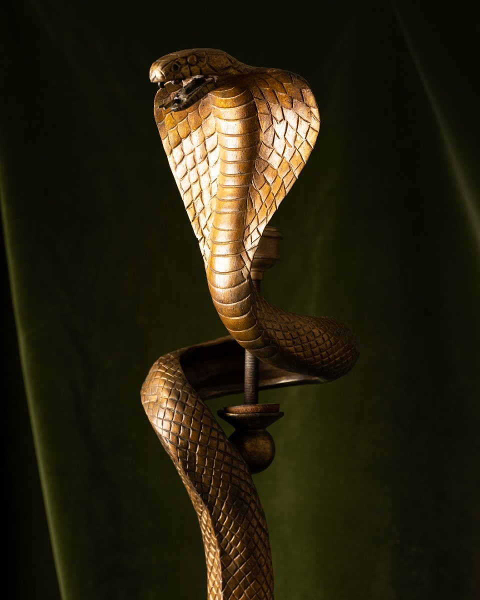 Grande lampe « Cobra », d’un modèle d’Edgar Brandt-photo-2