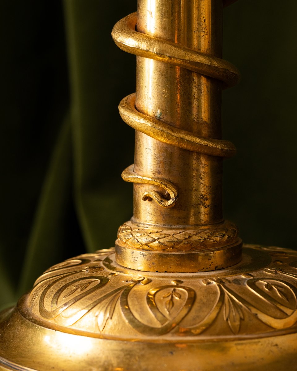 Paire de candélabres aux serpents et aux lyres-photo-1
