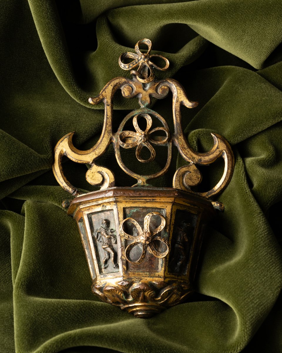 A Holy Water Gilt Bronze Stoup
