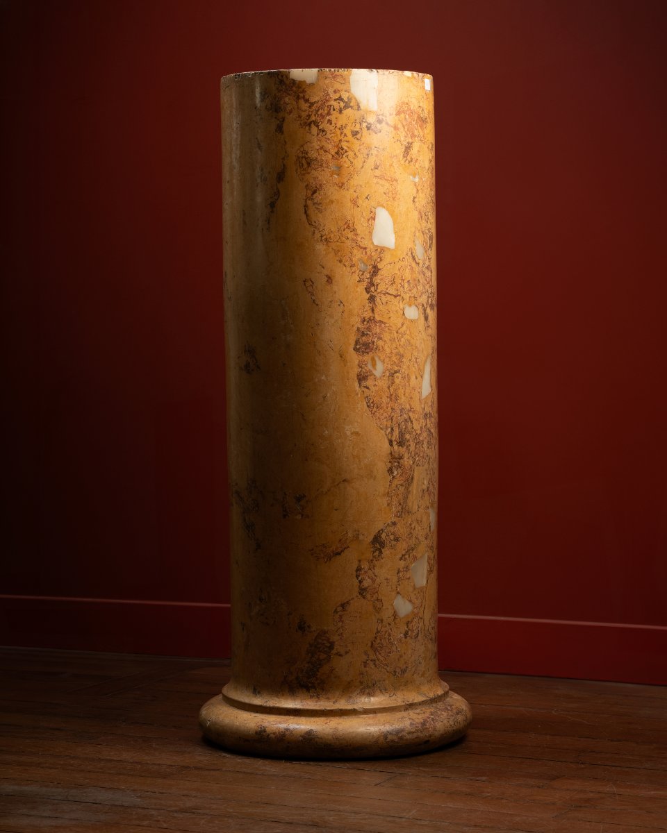 A Scagliola Column Imitating Breccia Gialla-photo-2